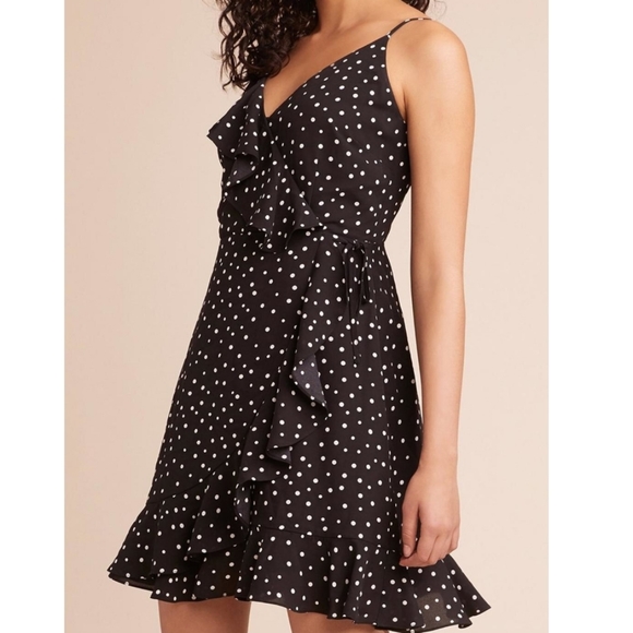 Jack by BB Dakota One Shoulder Polka Dot Dress Black/White Size S - Picture 3 of 8